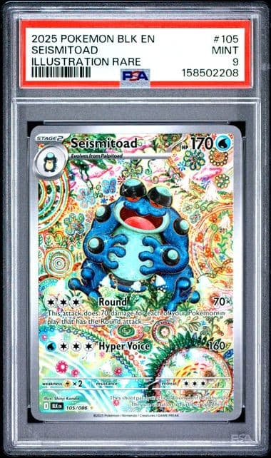 2025 Pokemon Seismitoad 105/086 Black Bolt Illustration Rare English PSA 9