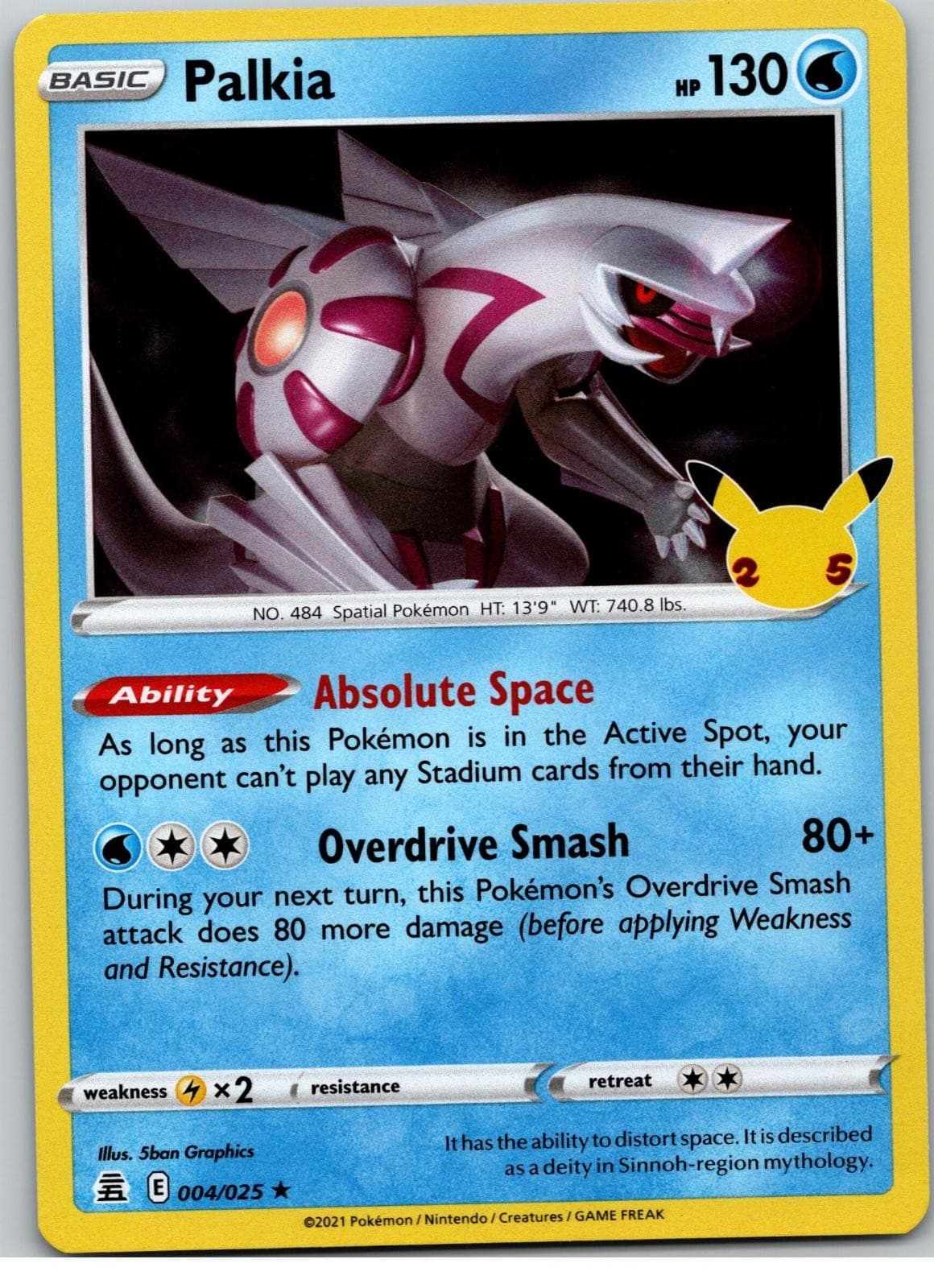 Palkia 004/025 Rare Celebrations Pokemon Holo Near Mint
