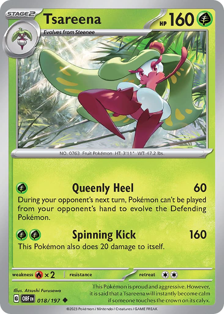 Tsareena 018/197 Obsidian Flames Uncommon Pokemon NM/M