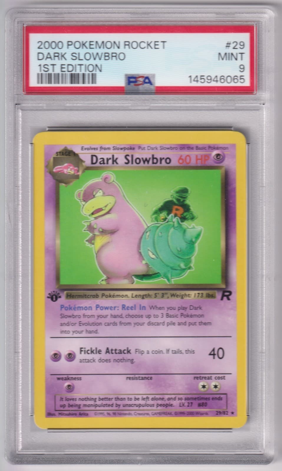 Dark Slowbro 29/82 Team Rocket 1st Edition PSA 9