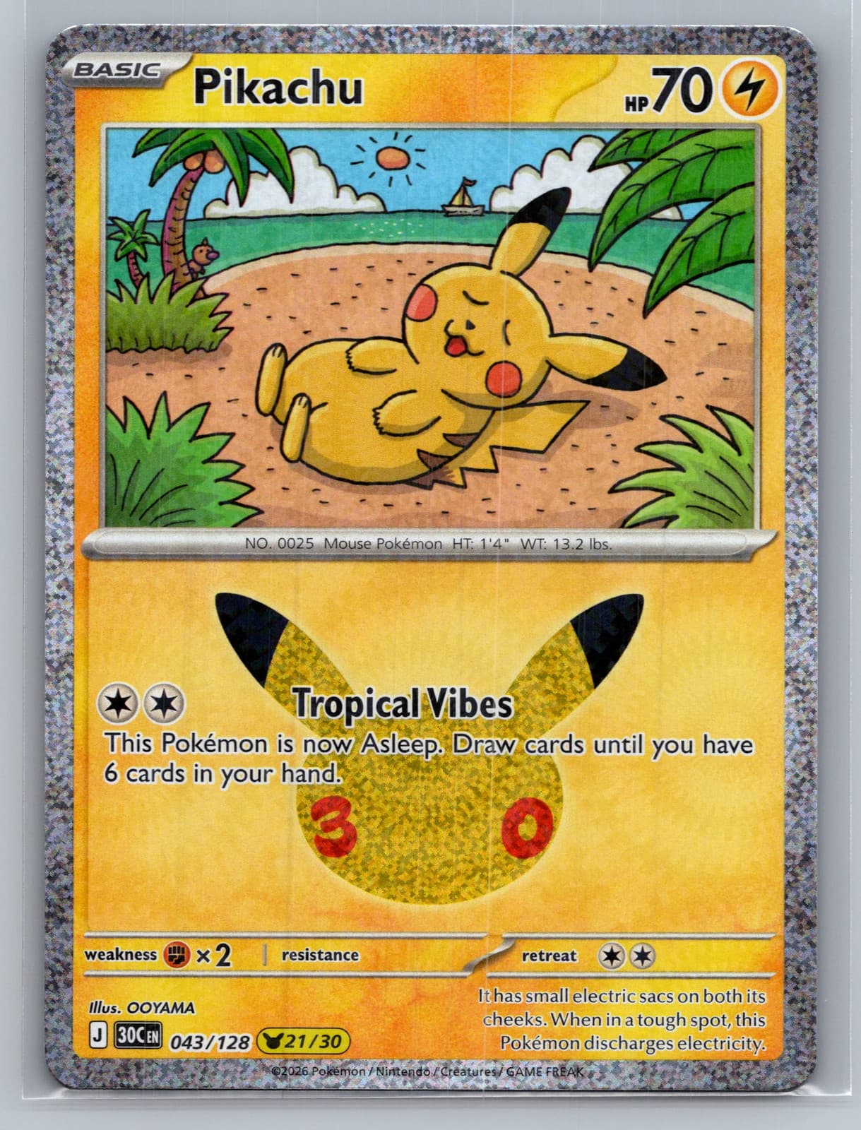 Pikachu #43/128 2026 30th Celebration Pokemon TCG