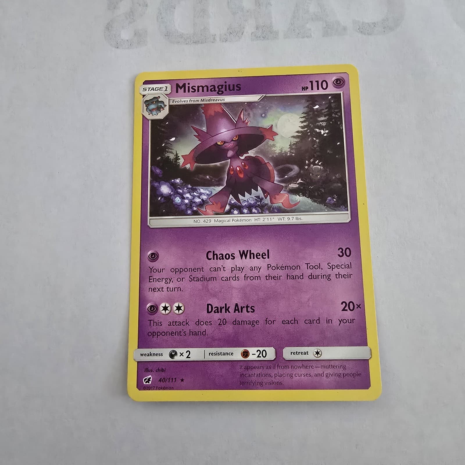 Mismagius 40/111 Rare Crimson Invasion Pokemon NM