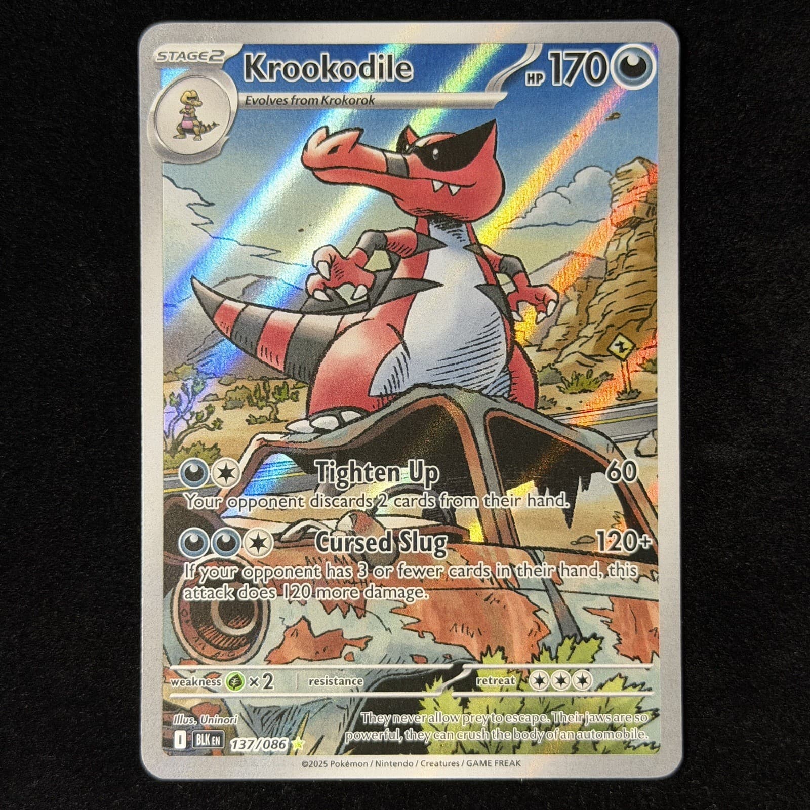 Krookodile 137/086 Illustration Rare Black Bolt Pokemon English Near Mint NM