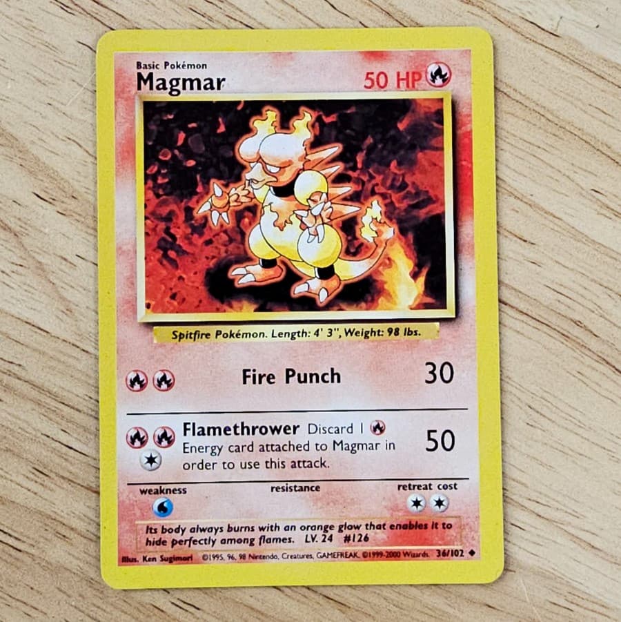 Magmar 36/102 Pokemon Base Set 1999 WOTC Unlimited