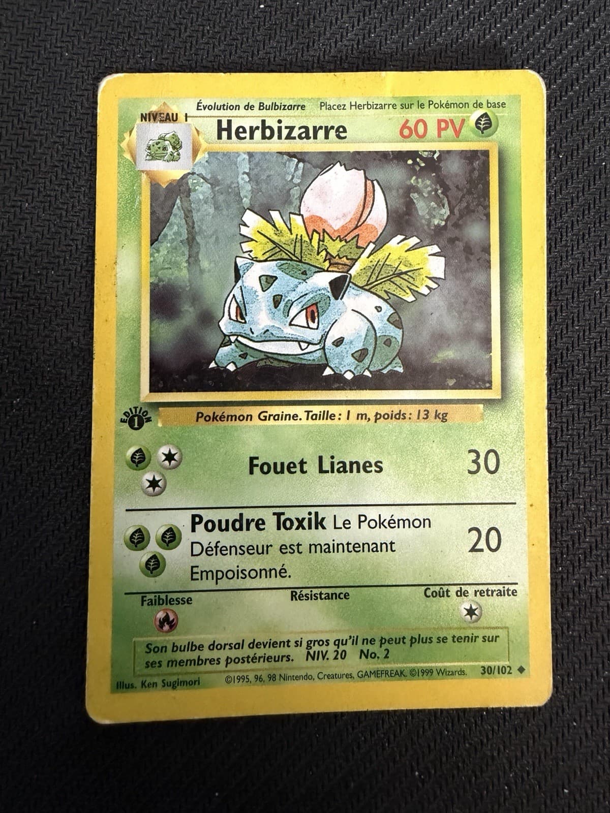 HERBIZARRE UNCO - POKÉMON 30/102 SET DE BASE ÉDITION 1 FR