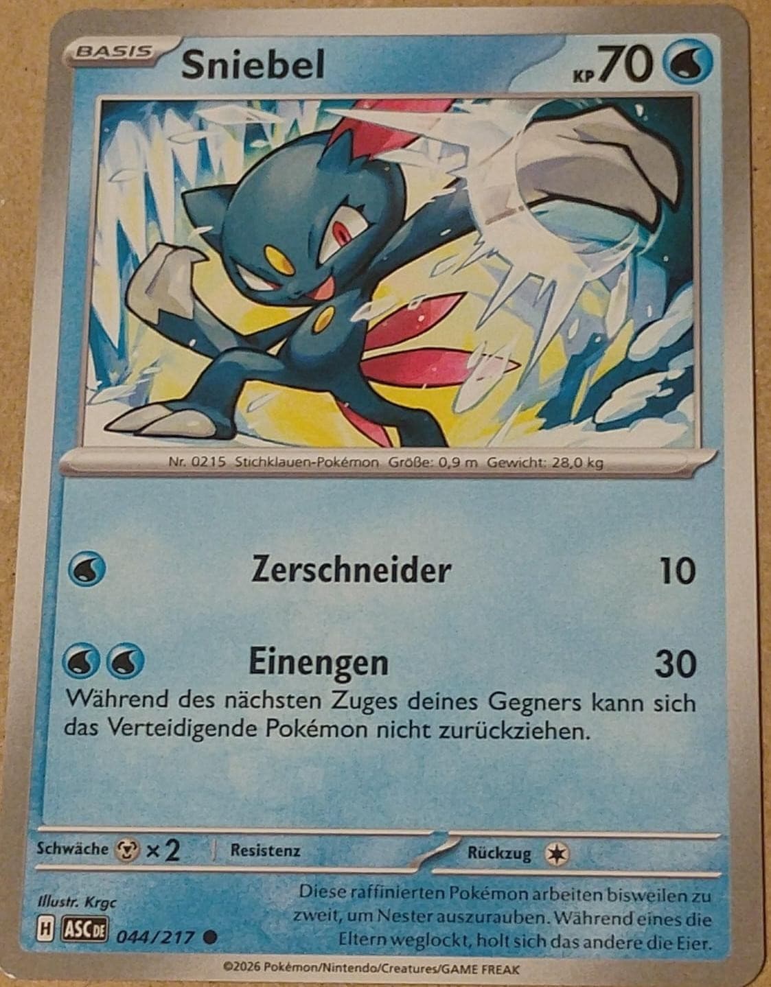 Pokémon Sniebel Erhabene Helden #44/217 🇩🇪