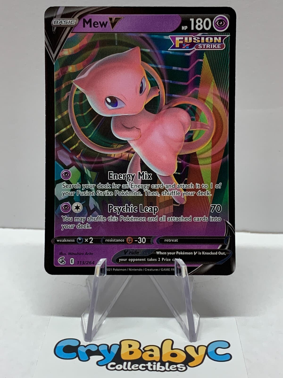 Pokemon Mew V 113/264 Fusion Strike Sword & Shield ULTRA RARE