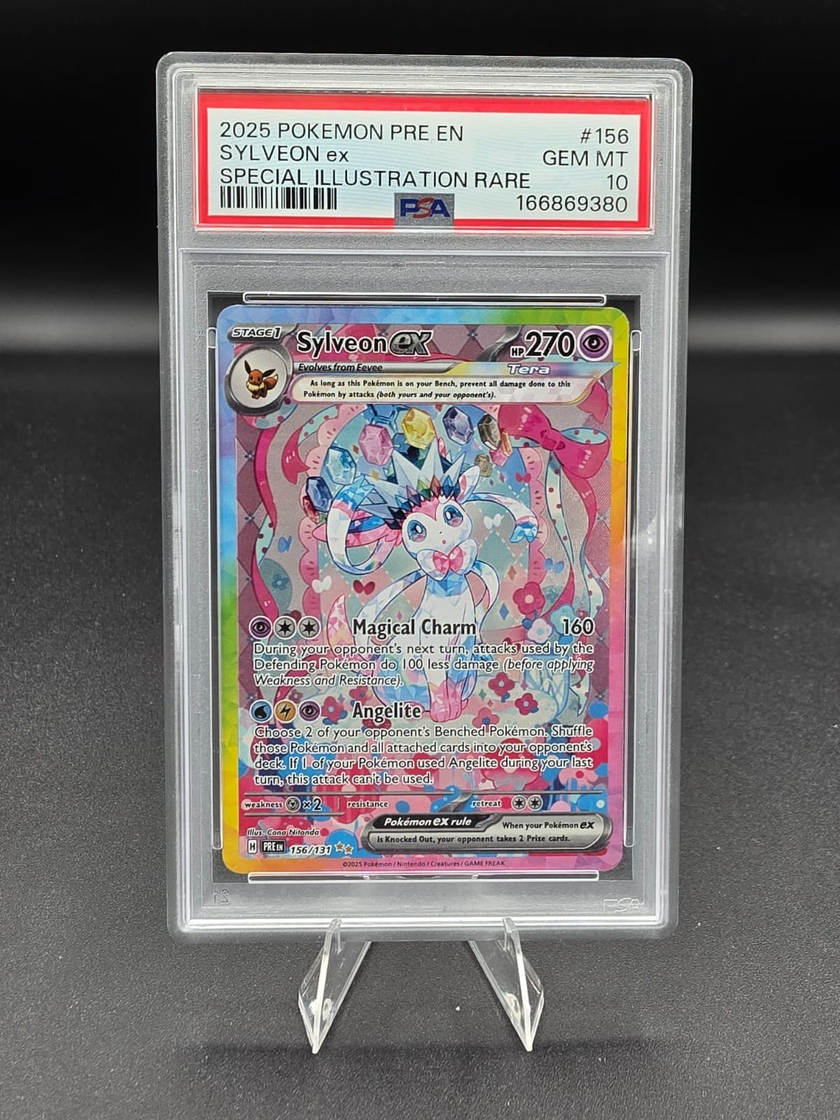 PRE EN-PRISMATIC EVOLUTIONS #156 SYLVEON ex SPECIAL ILLUSTRATION RARE PSA 10