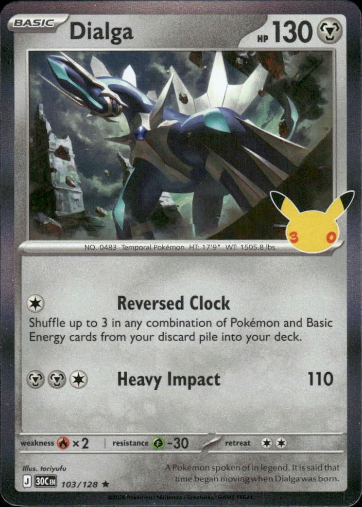 Dialga 30th Celebration 103/128 Rare Holo Pokémon — English NM
