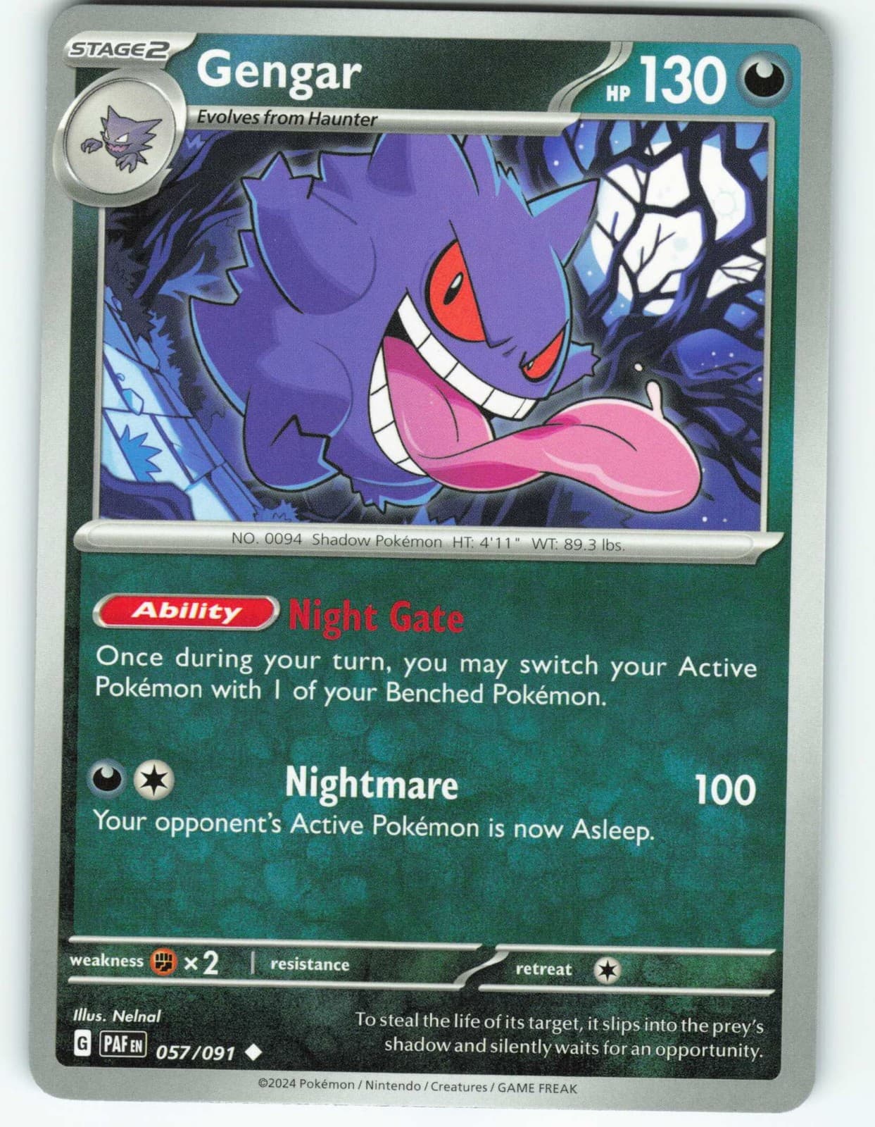 Gengar - 57/91 Paldean Fates - Pokémon TCG - 2024