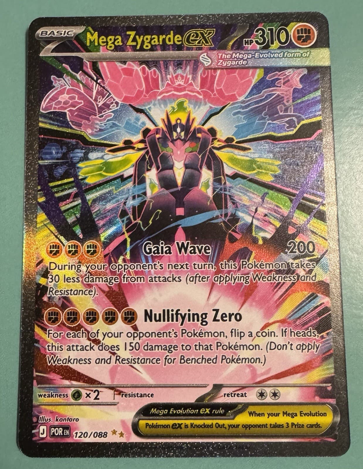 Pokemon Perfect Order Mega Zygarde EX 120/088 Rare Full Art Holo