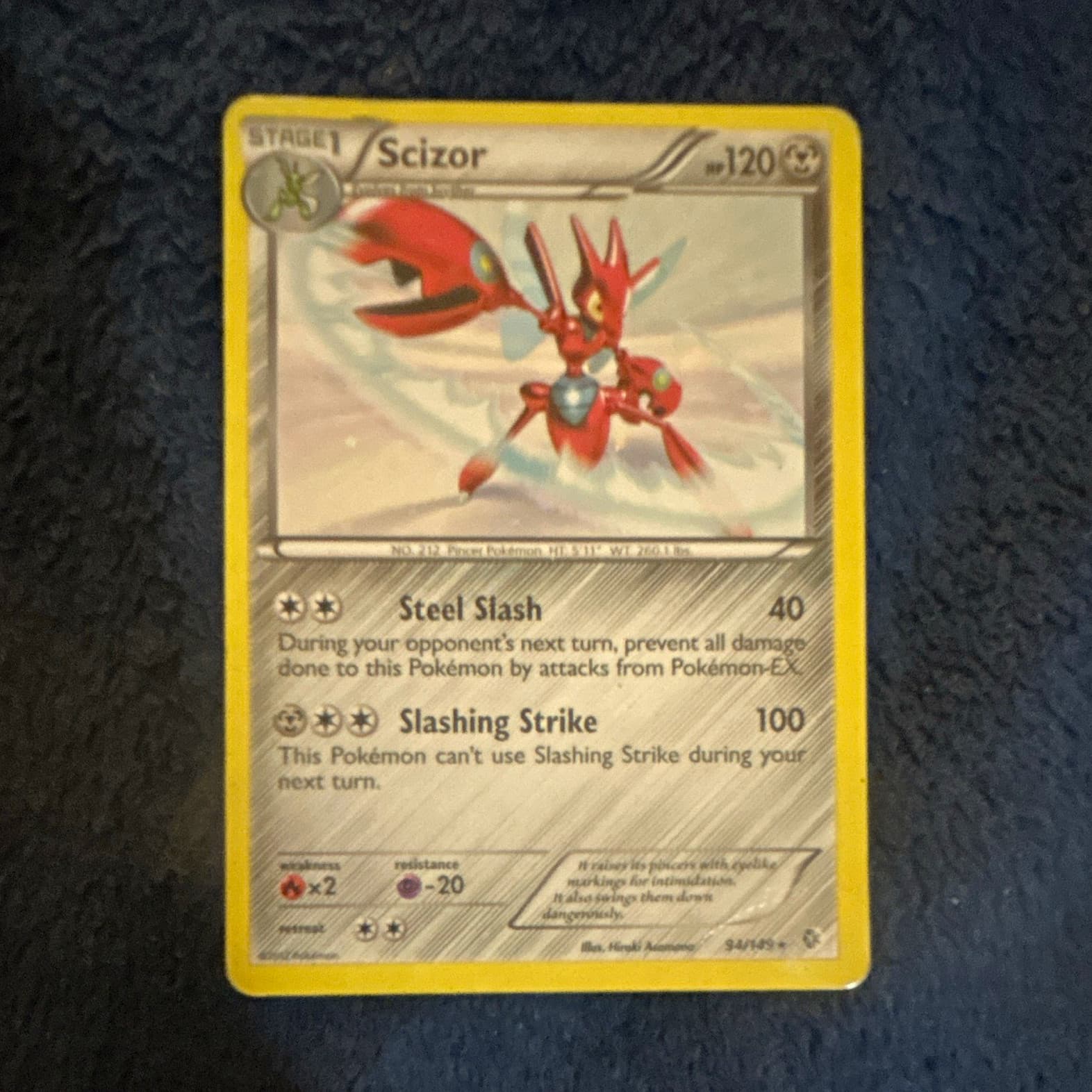 Pokemon TCG Scizor Boundaries Crossed Rare Stage 1 HP 94/149