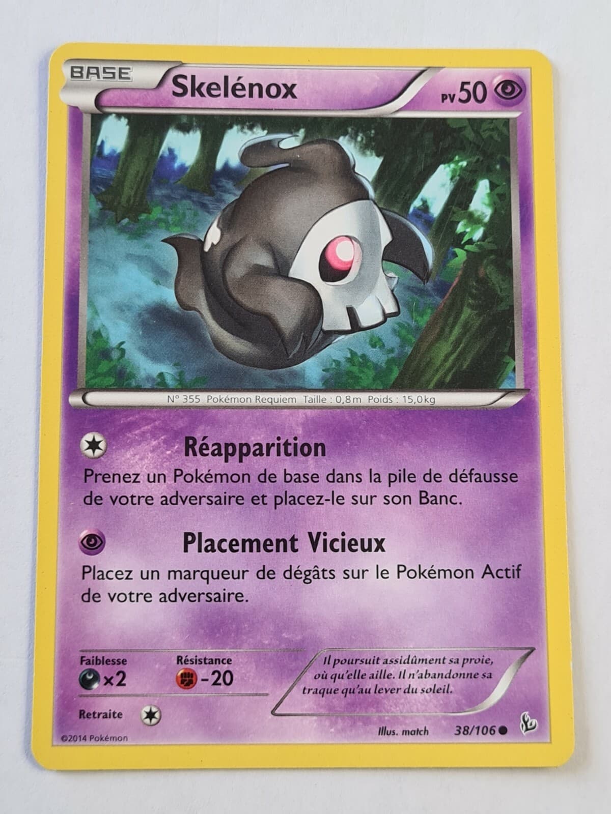 Carte Pokemon Française skelénox 38/106 xy étincelles