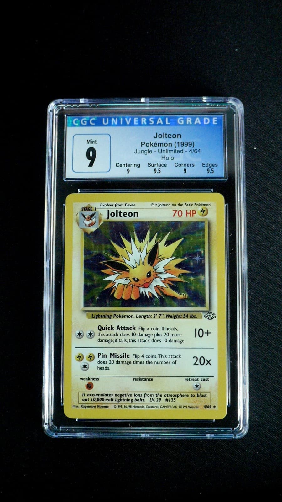 Jolteon Pokemon Jungle #4/64 CGC 9