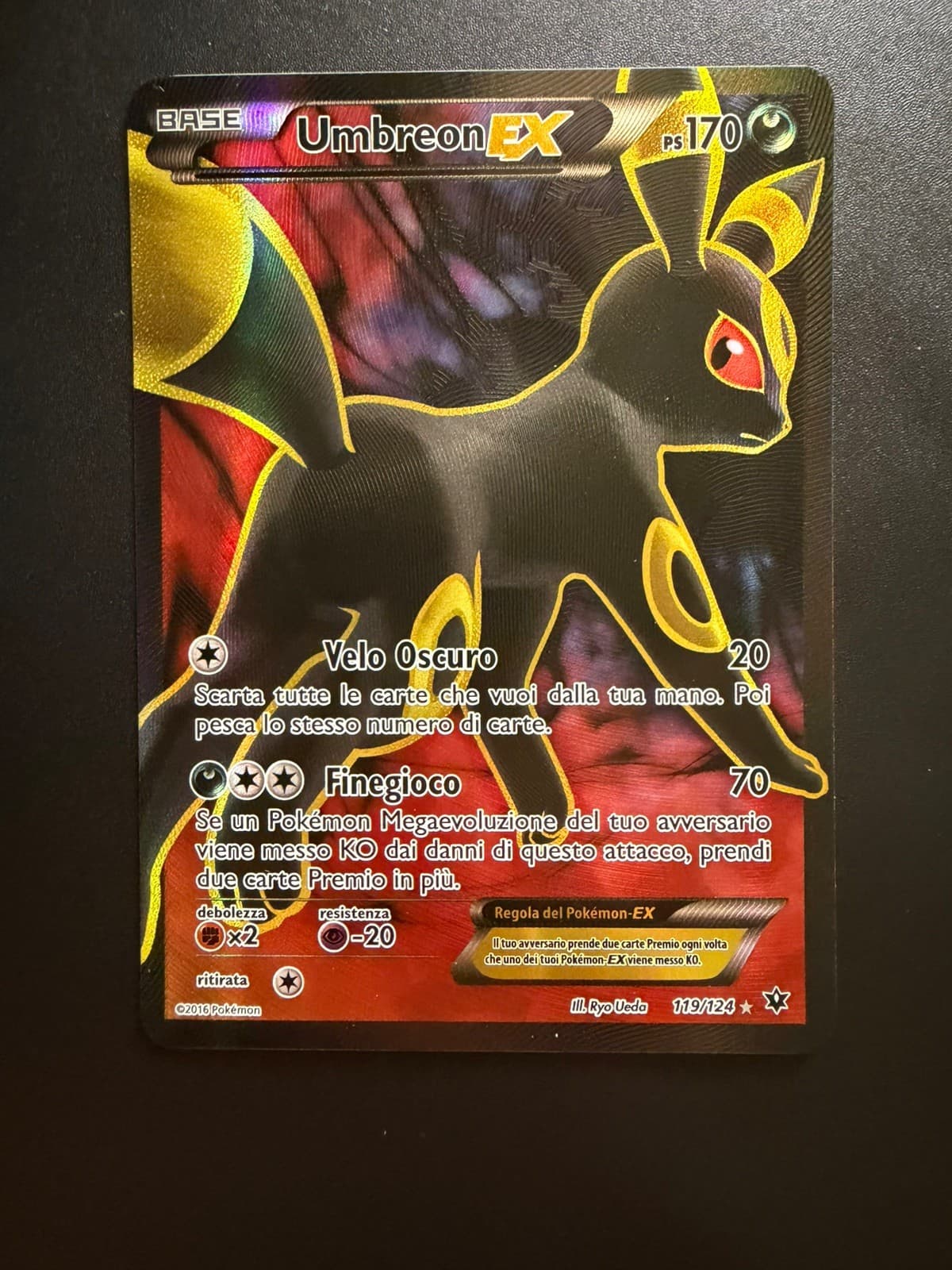 Umbreon EX 119/124 Ultra Rare Full Art Holo Destini Incrociati Pokémon ITA