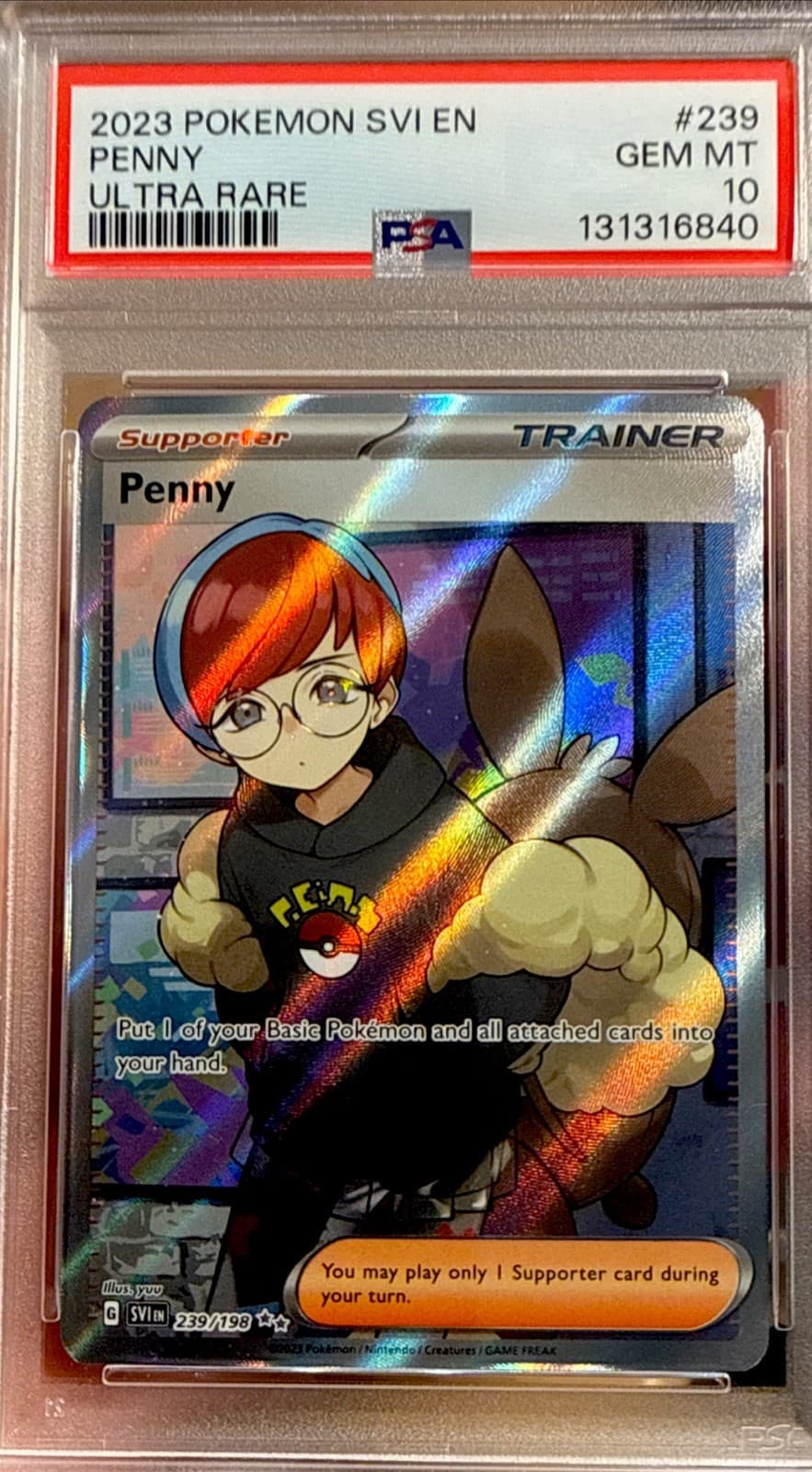2023 POKEMON SVI EN-SCARLET & VIOLET ULTRA RARE #239 PENNY PSA 10 Gem Mint