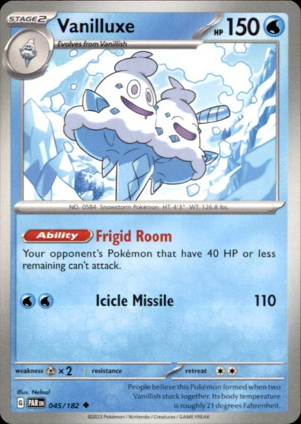Pokemon Vanilluxe 45/182 Paradox Rift Non-Holo