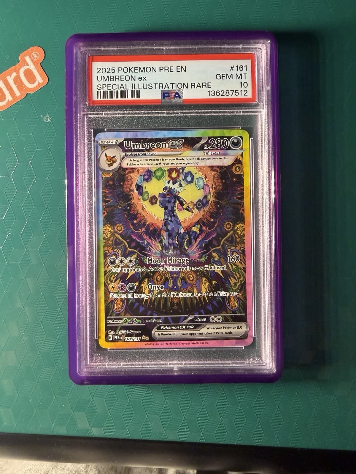 2025 Pokemon TCG Umbreon ex 161/131 Prismatic Evolutions SIR Holo PSA 10
