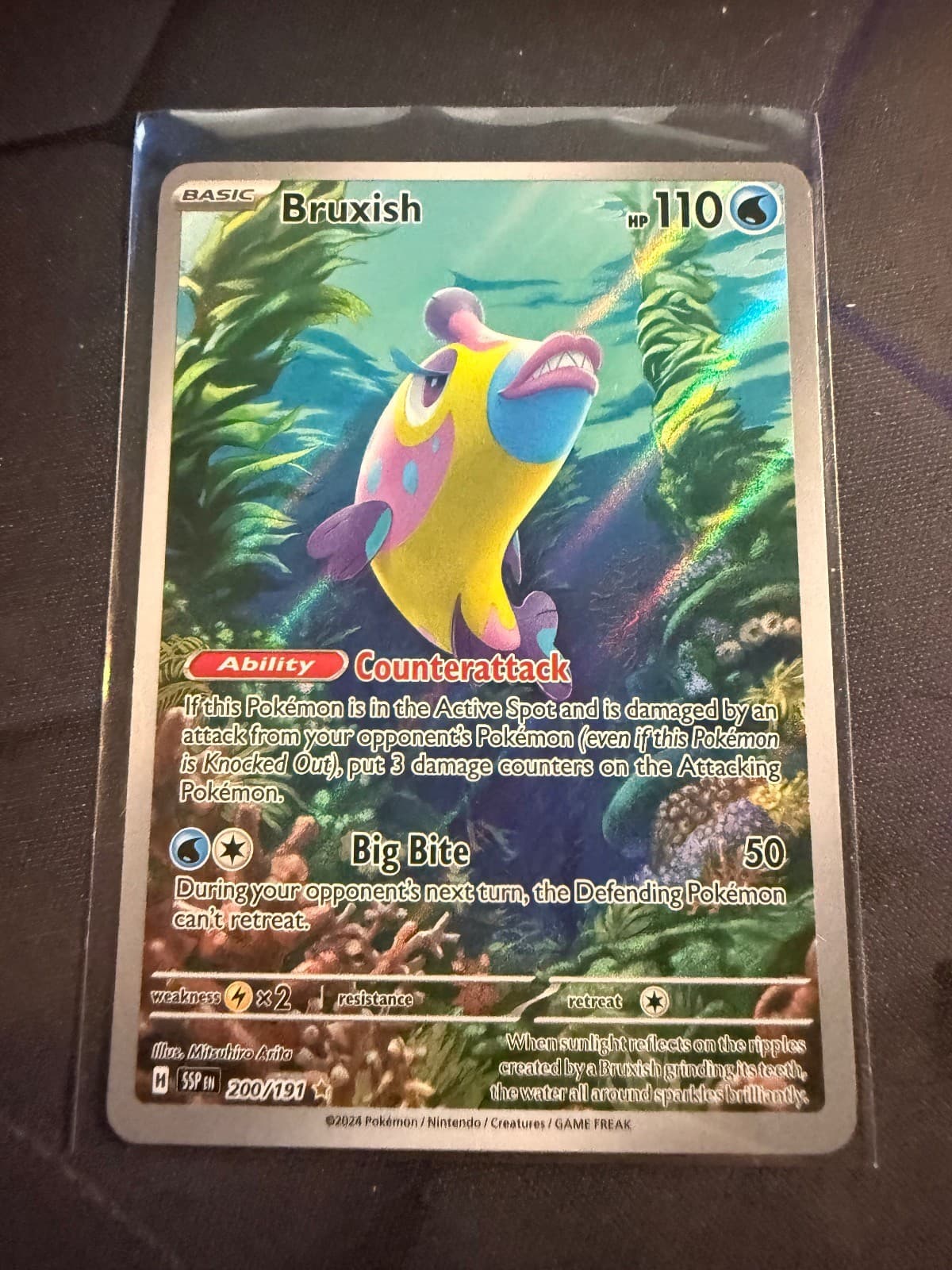 Bruxish 200/191 Illustration Rare Surging Sparks Pokemon Holo Near Mint