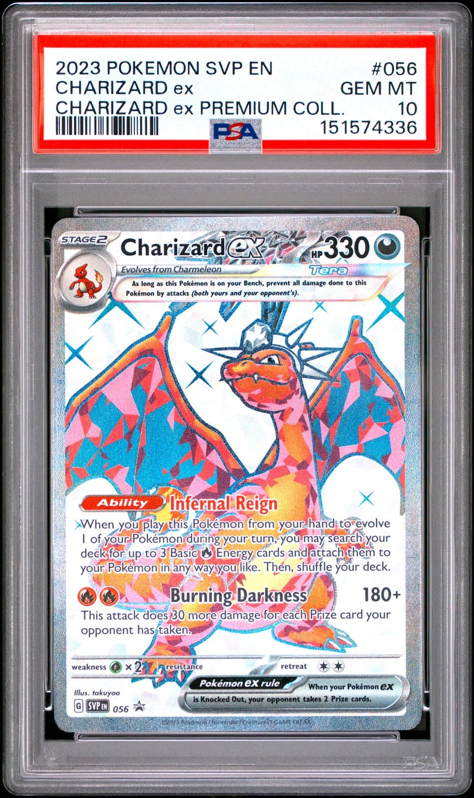 2023 POKEMON SVP EN-SV BLACK STAR PROMO #056 CHARIZARD EX PSA 10