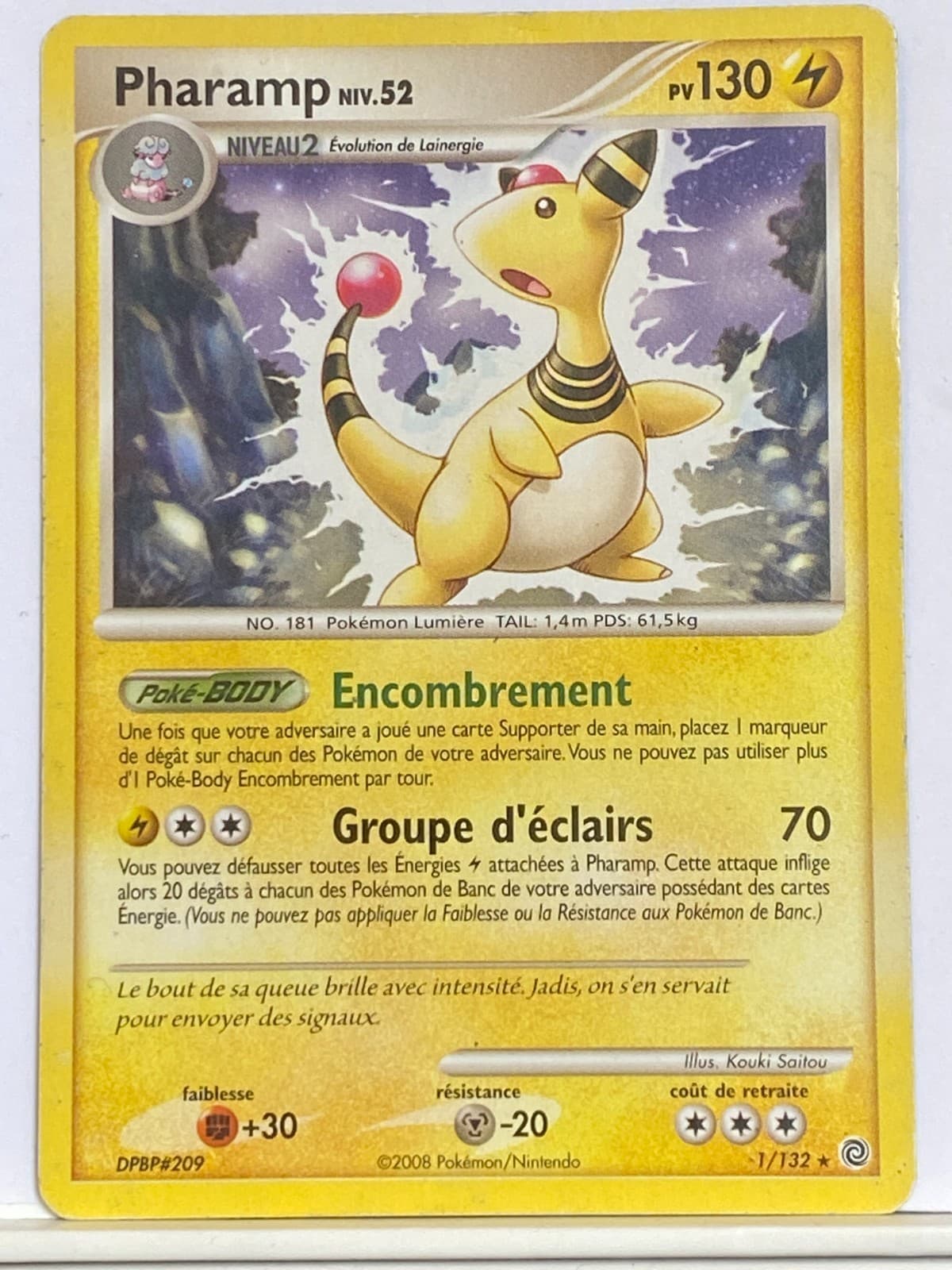 Pharamp 1/132 D&P Merveilles Secrètes carte Pokemon FR