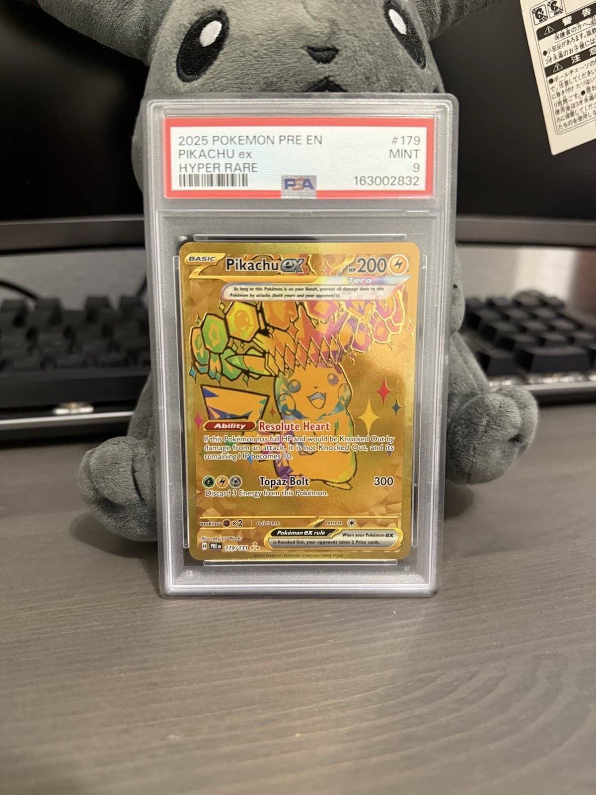 Pokemon Pikachu ex 179/131 Prismatic Evolutions Hyper Rare Holo ENG 2025 PSA 9