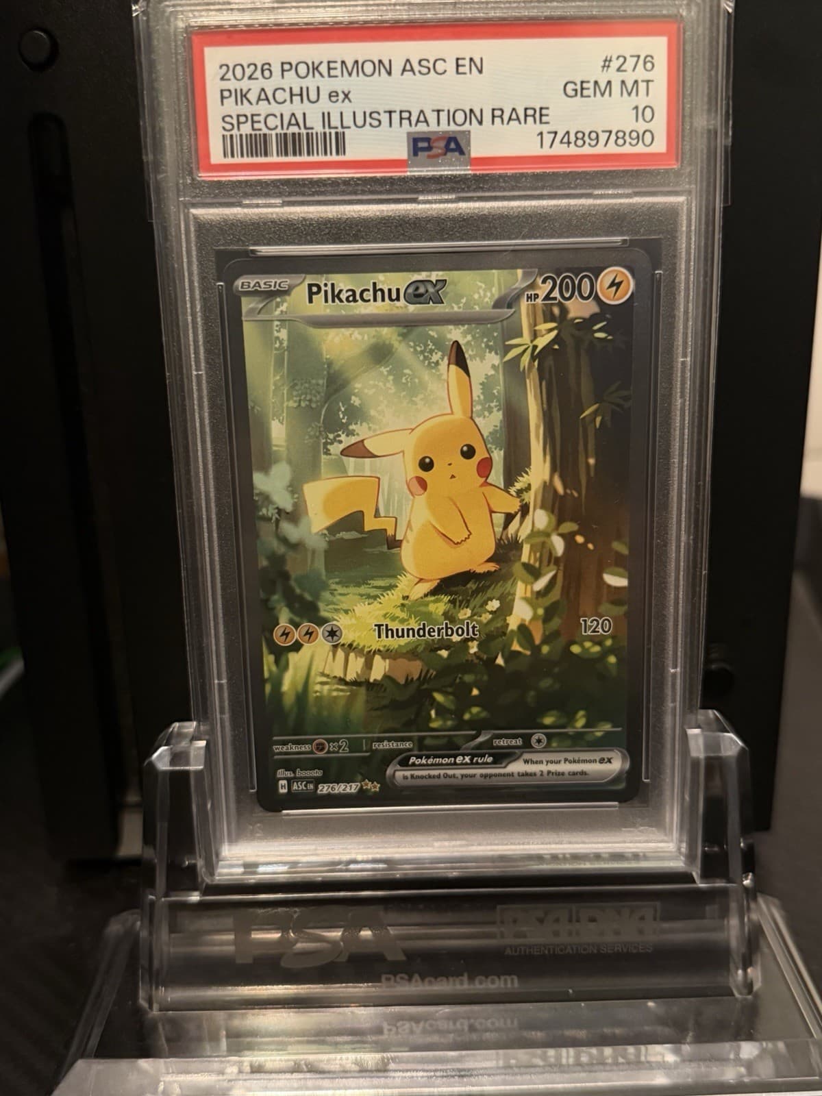 Pikachu ex 276/217 Me: Ascended Heroes Special Illustration Rare Holo PSA 10