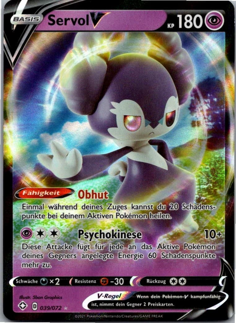 Pokémon Servol V 039/072 Glänzendes Schicksal 2021 Deutsch Holo