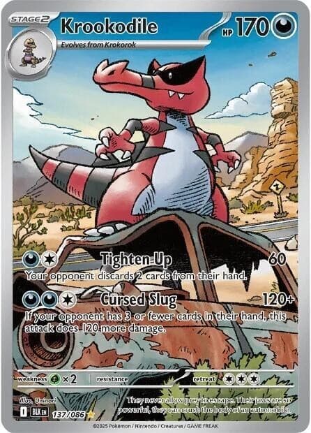 Pokémon TCG Krookodile - 137/086 - SV: Black Bolt (BLK)  Illustration Rare