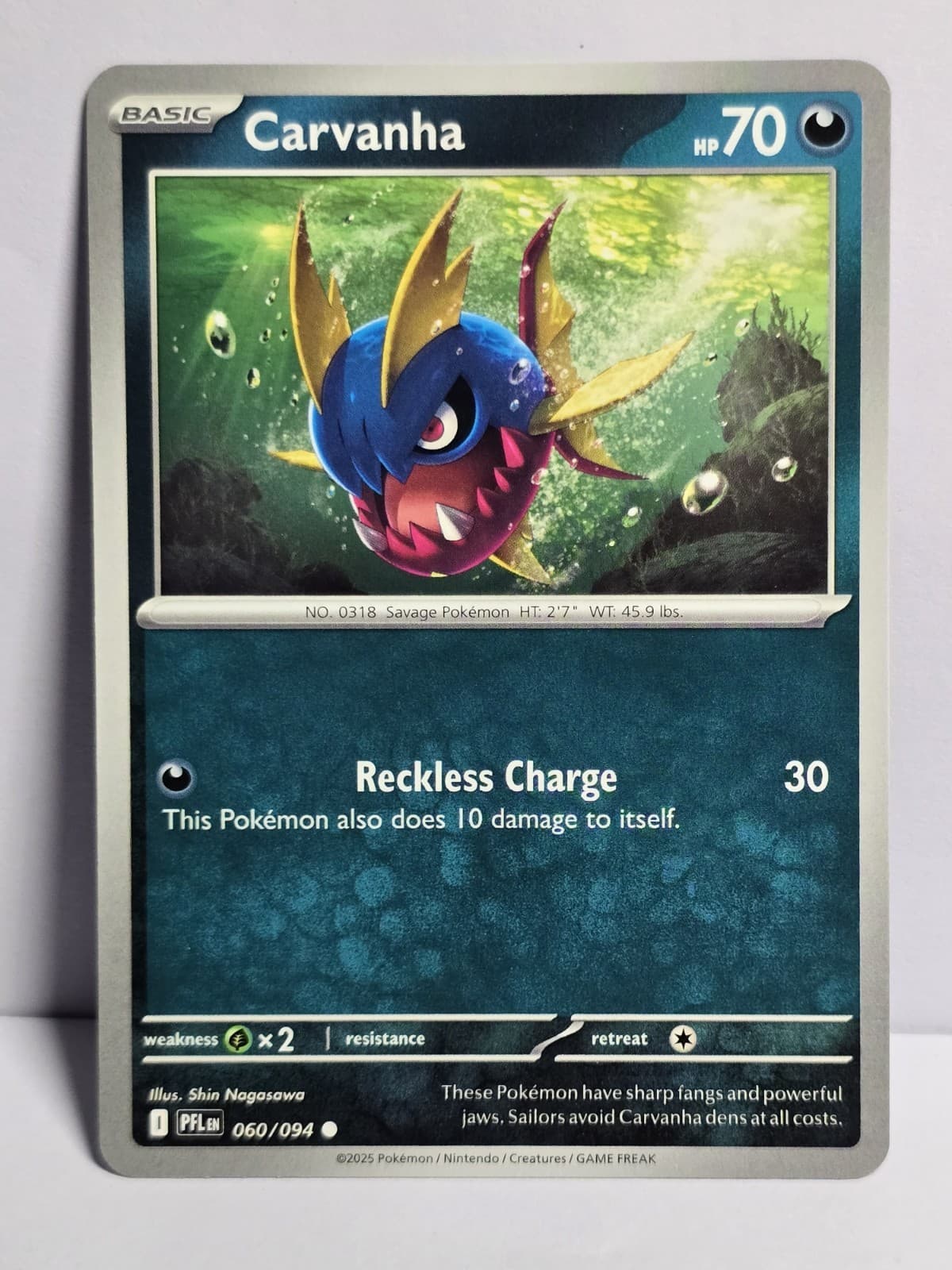 Carvanha 60/94 Phantasmal Flames Pokemon Card NM TCG singles Near Mint English