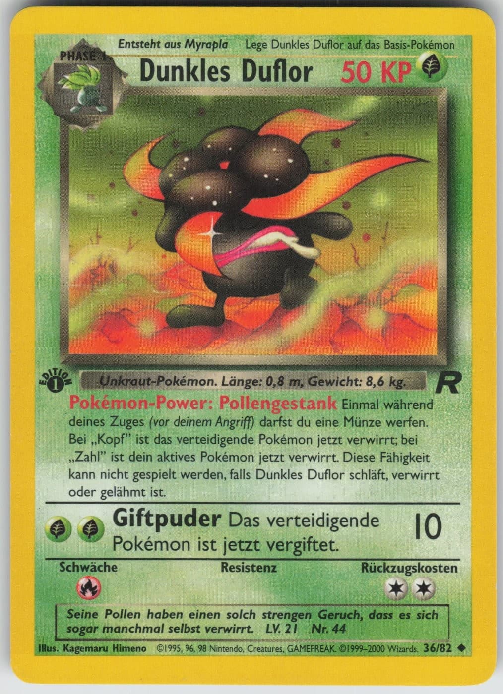 Dunkles Duflor - 1. Edition - Team Rocket - 36/82 - Pokemon Karte - Deutsch