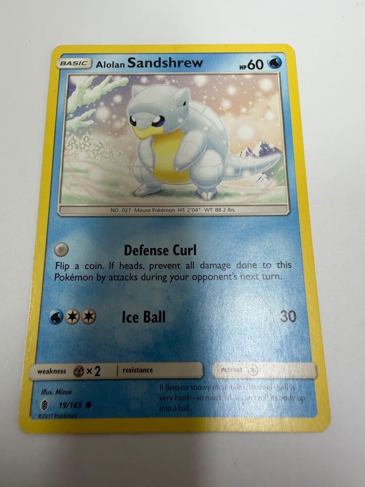Alolan Sandshrew 19/145 Common Guardians Rising Pokemon Lightly Played