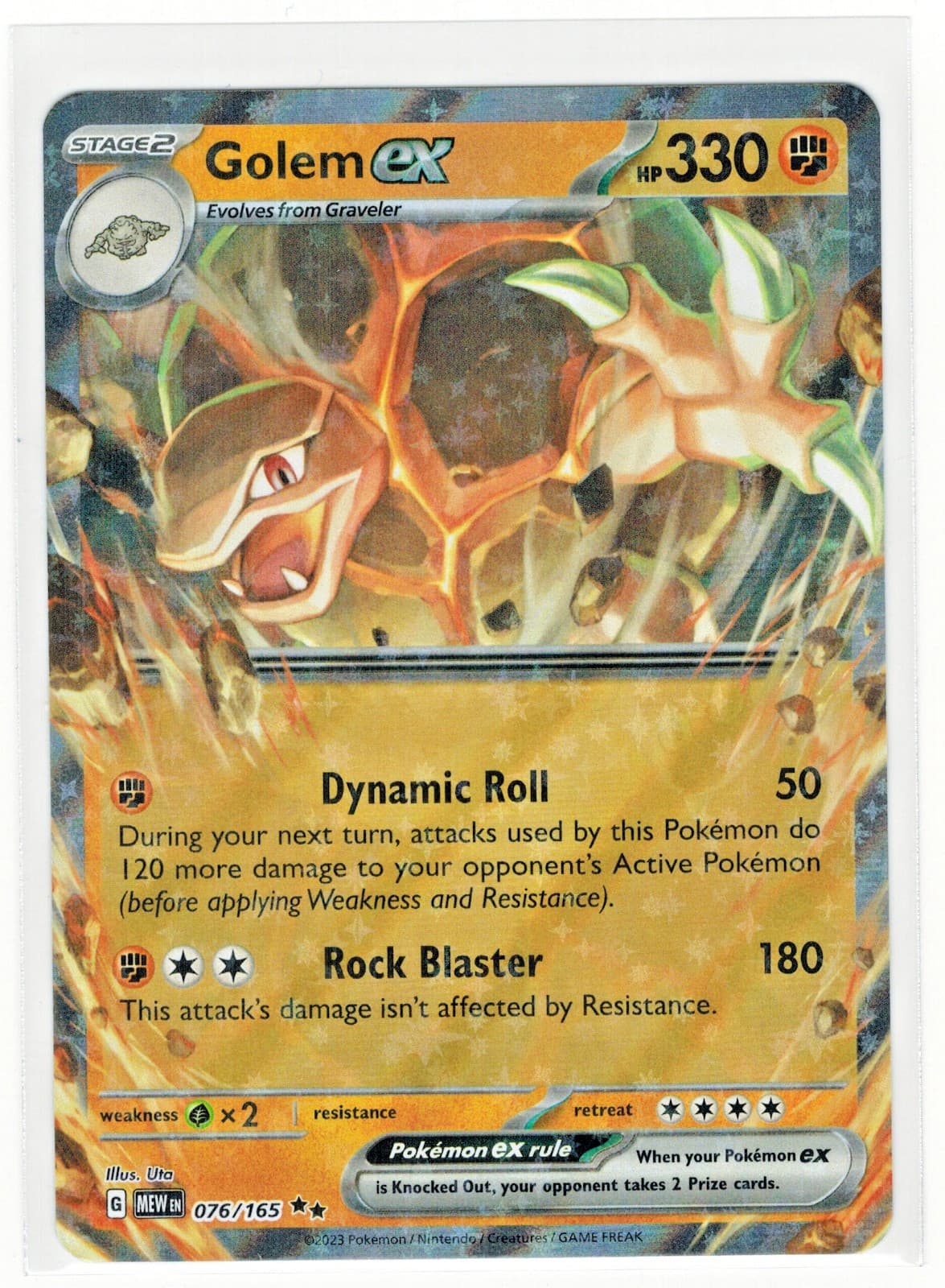 Golem ex - 076/165 #76/165 (Holo) (NM) SV: Scarlet & Violet 151 MEW Pokemon