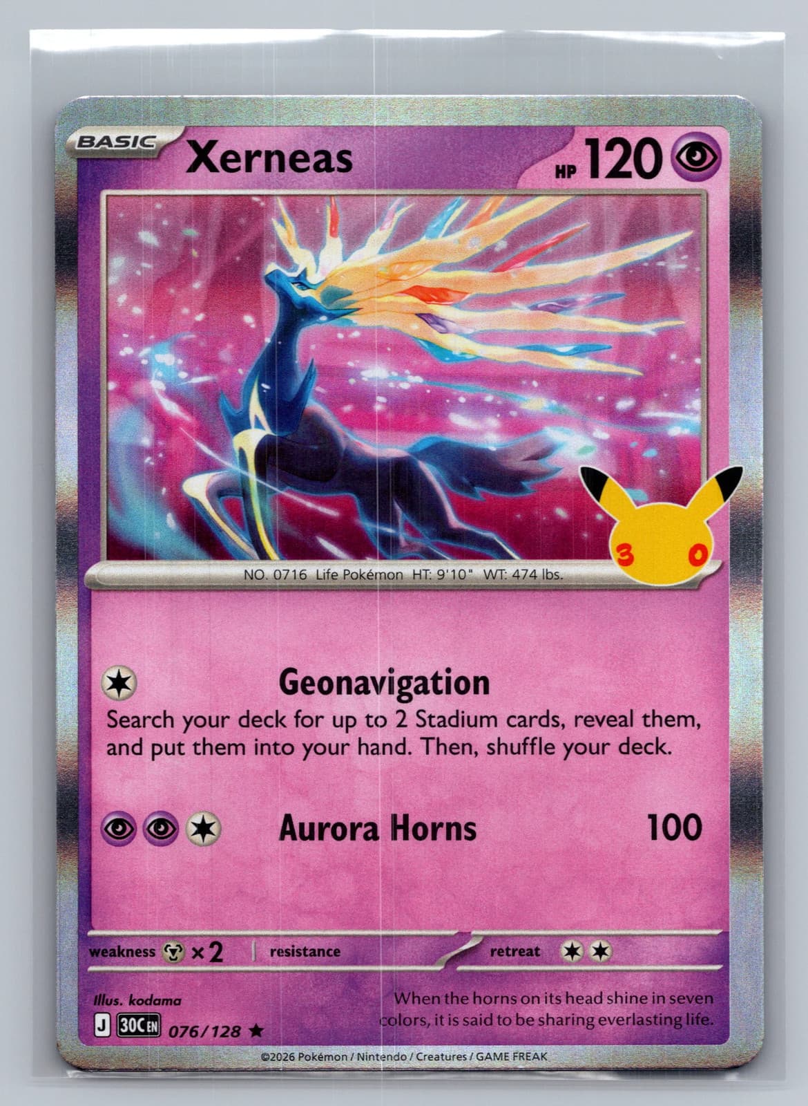 Xerneas #76/128 2026 30th Celebration Pokemon TCG