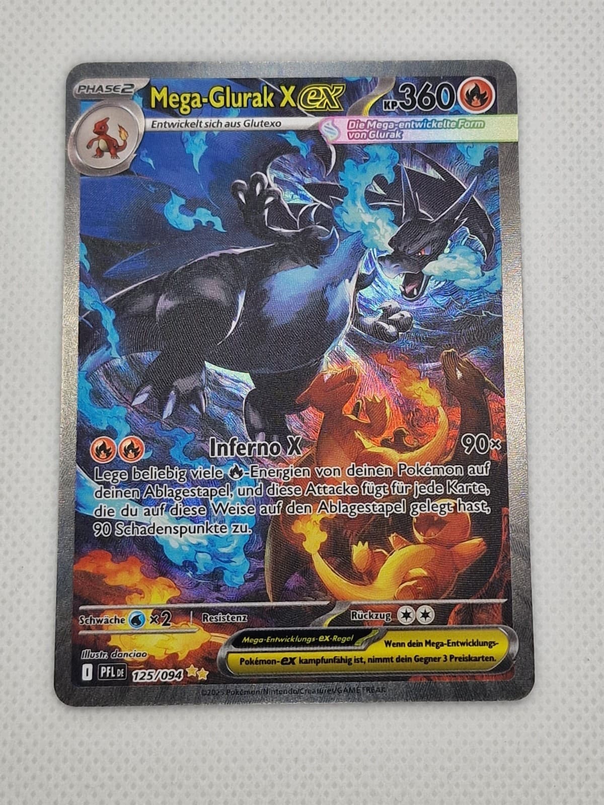 Pokémon Mega Glurak X EX Deutsch 125/094 Fatale Flammen