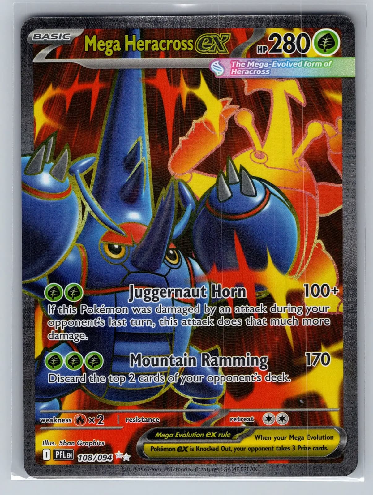Mega Heracross ex 108/94 Phantasmal Flames Full Art Ultra Rare Pokemon NM