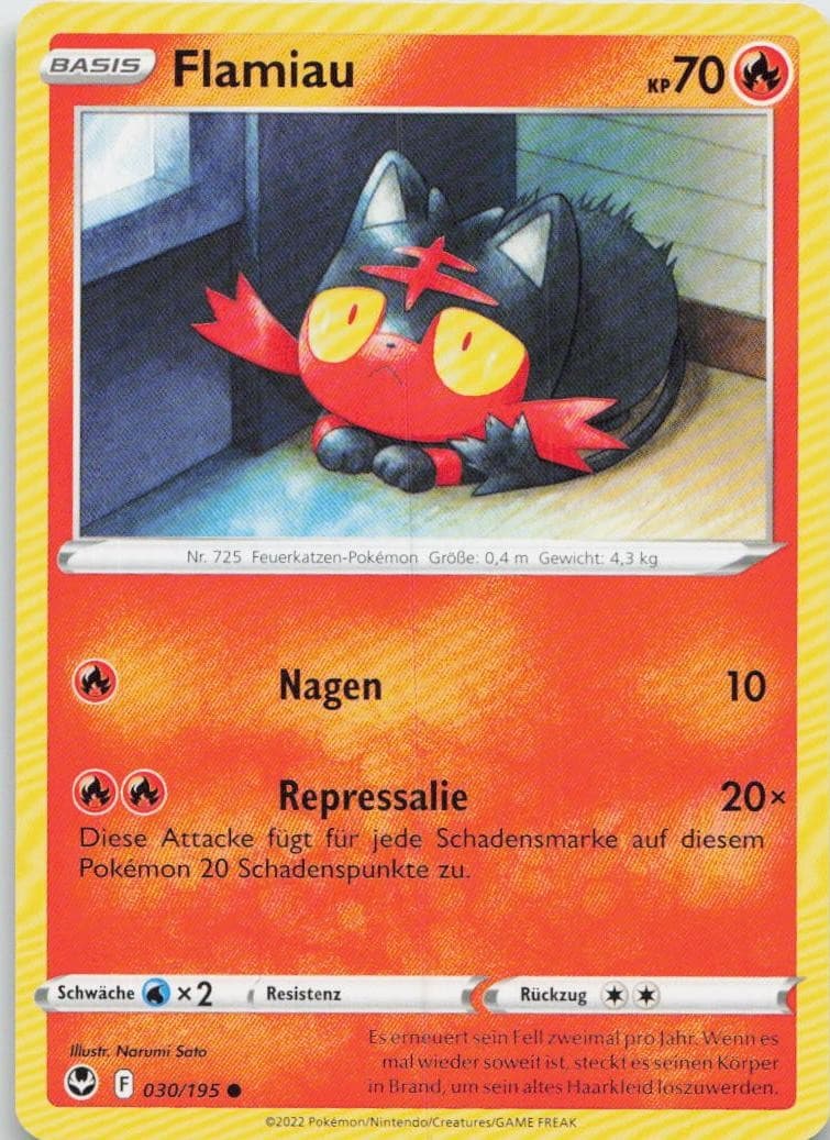Pokémon Flamiau Silberne Sturmwinde #30 NM DE