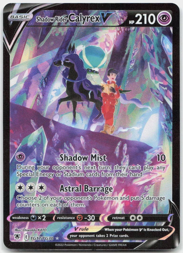 Shadow Rider Calyrex V TG17/TG30 Holo Astral Radiance Trainer Gallery Pokemon NM