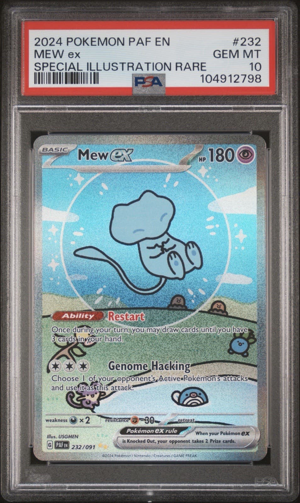 2024 POKEMON PAF EN-PALDEAN FATES SPECIAL ILLUSTRATION RARE #232 MEW EX PSA 10