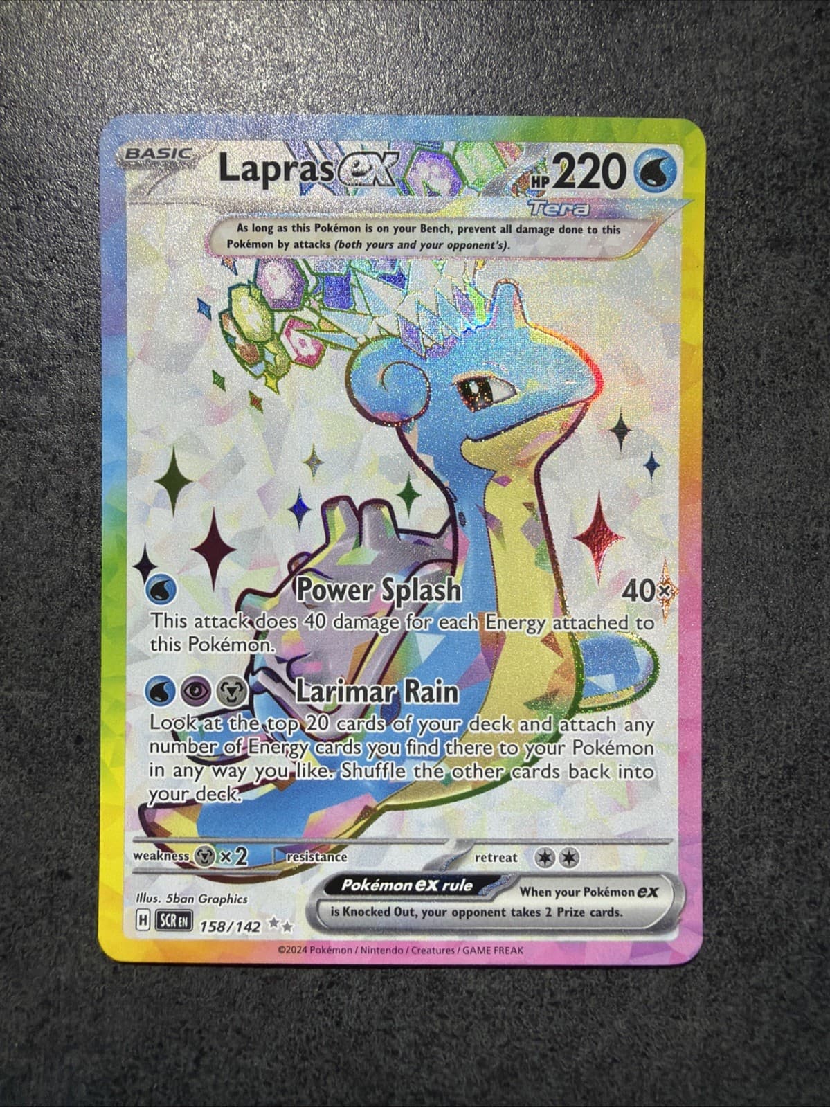 Pokemon TCG Lapras ex 158/142 Ultra Rare Stellar Crown NM