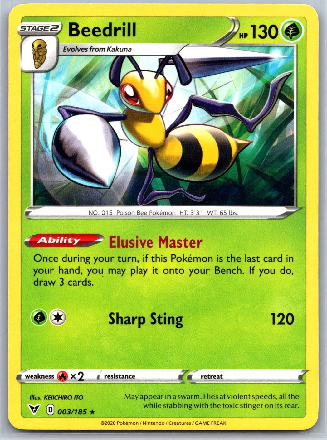 Beedrill 003/185 Rare Vivid Voltage Pokemon Near Mint