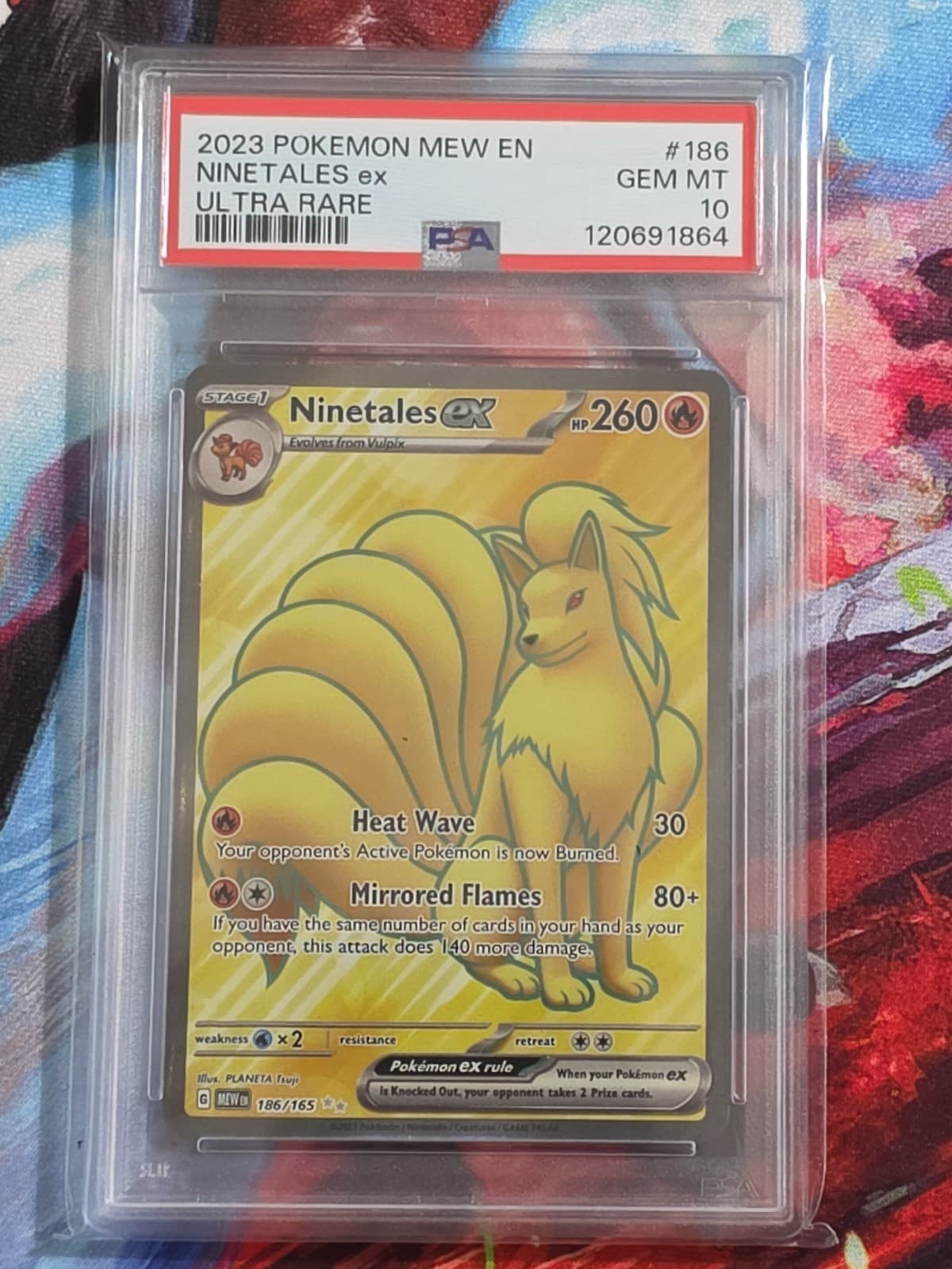 Pokemon 2023 SV 151 Mew en Ninetales EX #186/165 PSA 10