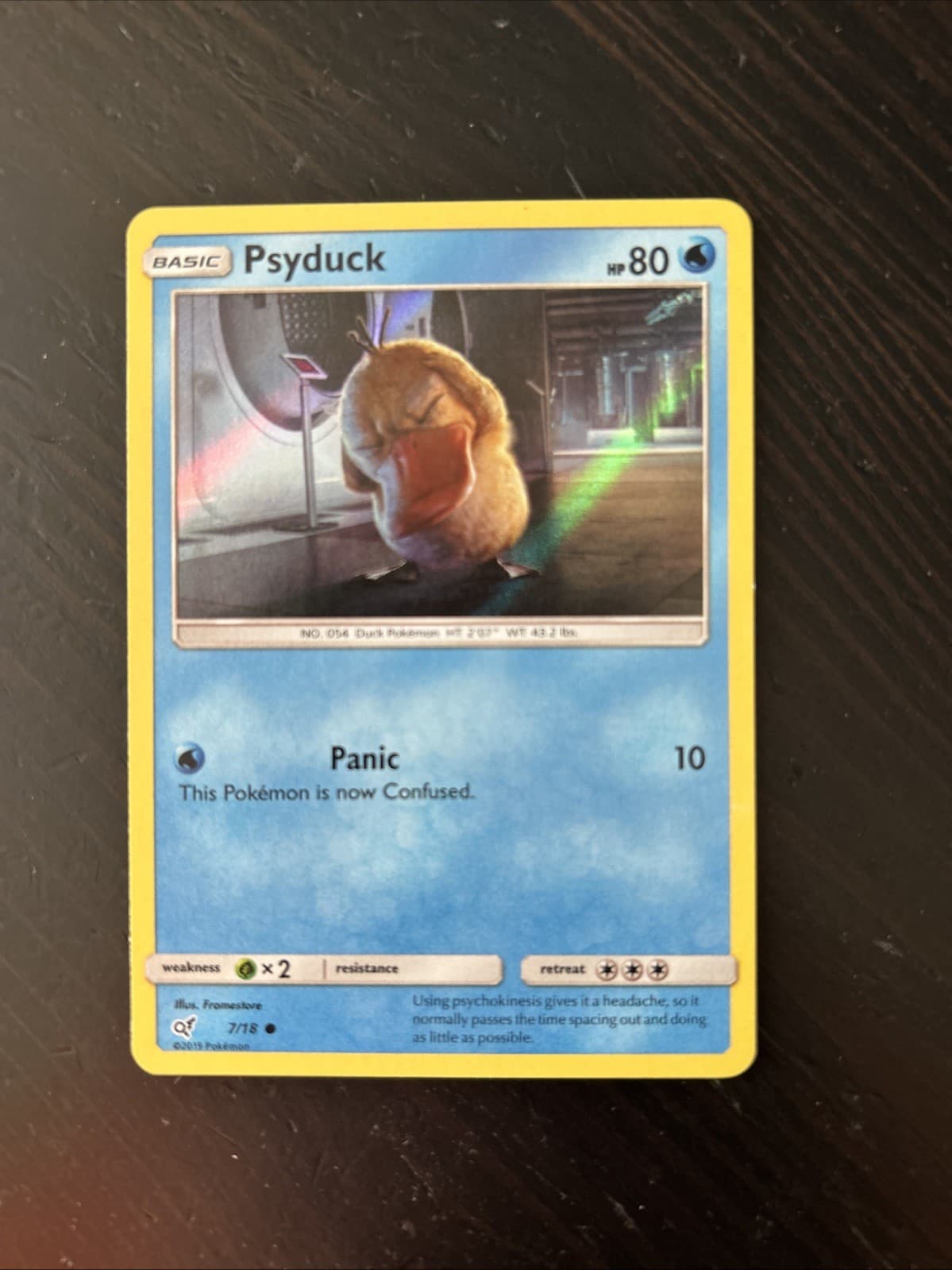 Pokémon The Pokémon Company Psyduck Detective Pikachu 7/18 Holo Rare HP80 Card