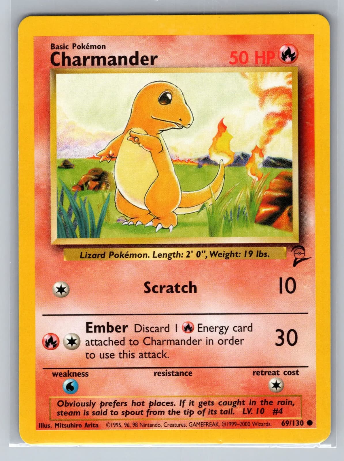 Charmander 69/130 Base Set 2 2000 WOTC Pokemon TCG