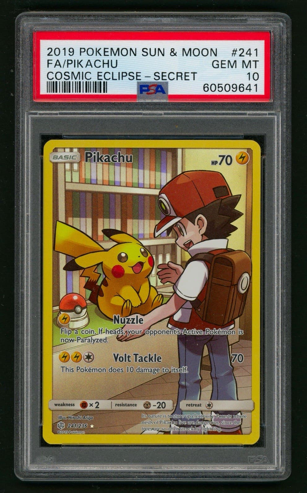 2019 Pokemon Cosmic Eclipse Pikachu #241/236 Secret Rare Full Art PSA 10