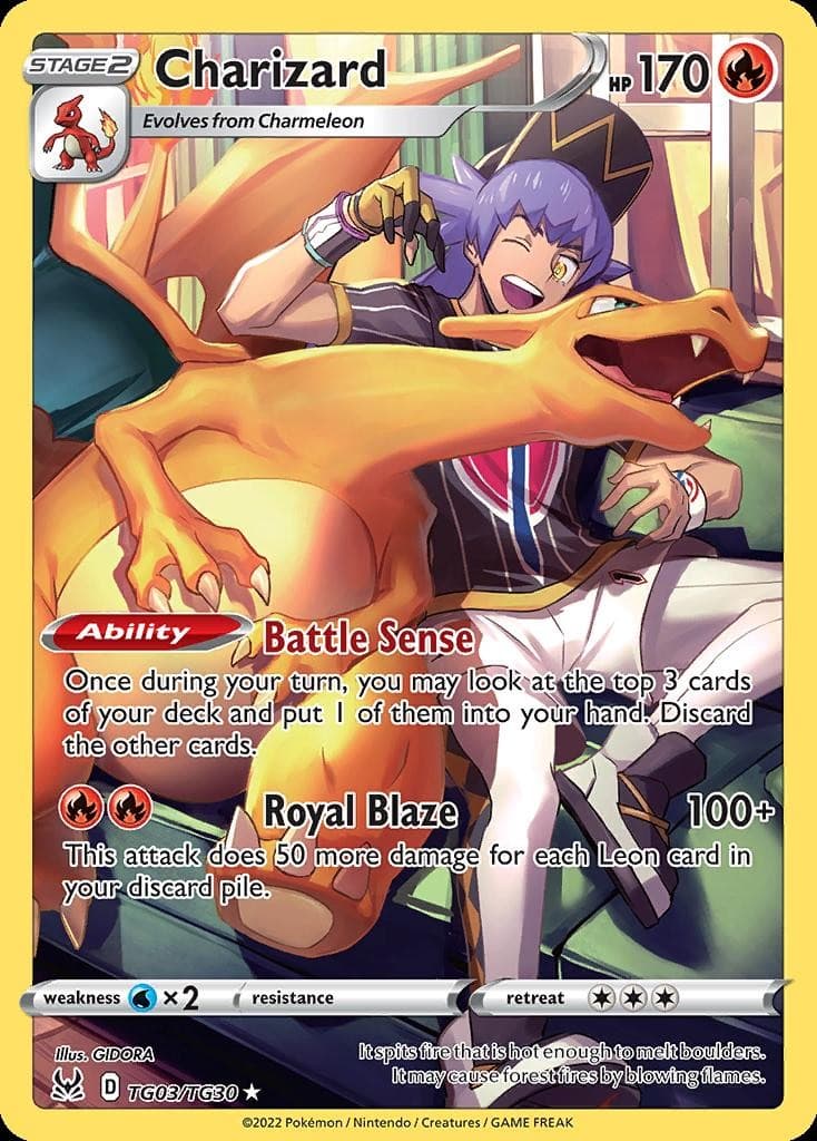 Pokemon Charizard (TG03/30) Lost Origin Trainer Gallery NM HOLO