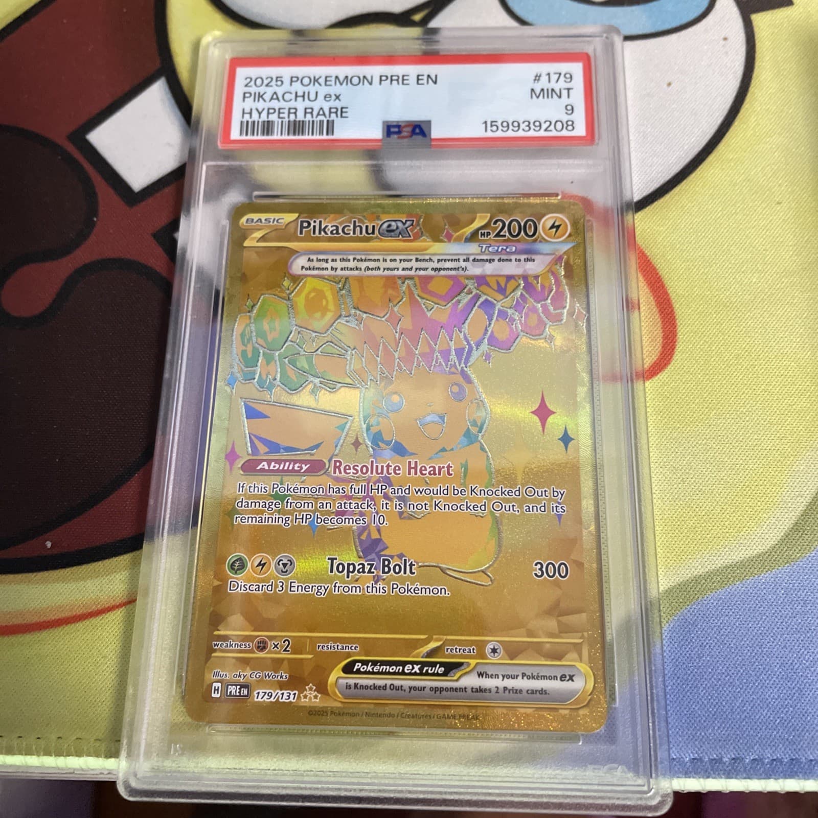 PSA 9 2025 Pokémon Prismatic Evolution Pikachu Hyper Rare 179/131