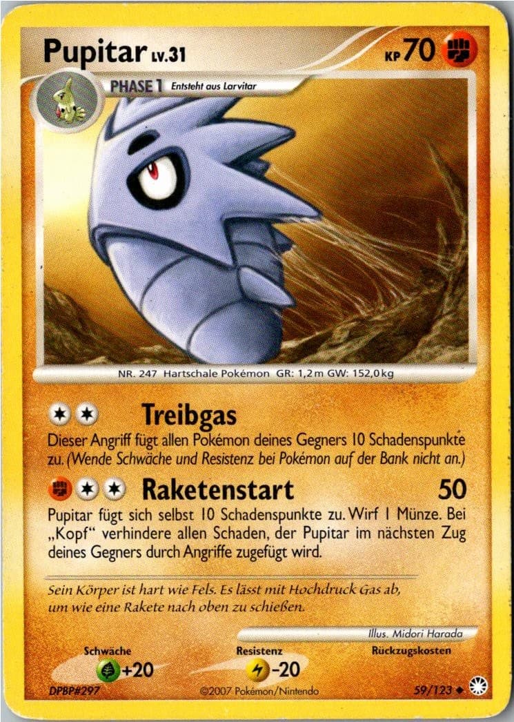 Pokemon Pupitar 59/123 Geheimnisvolle Schätze Deutsch