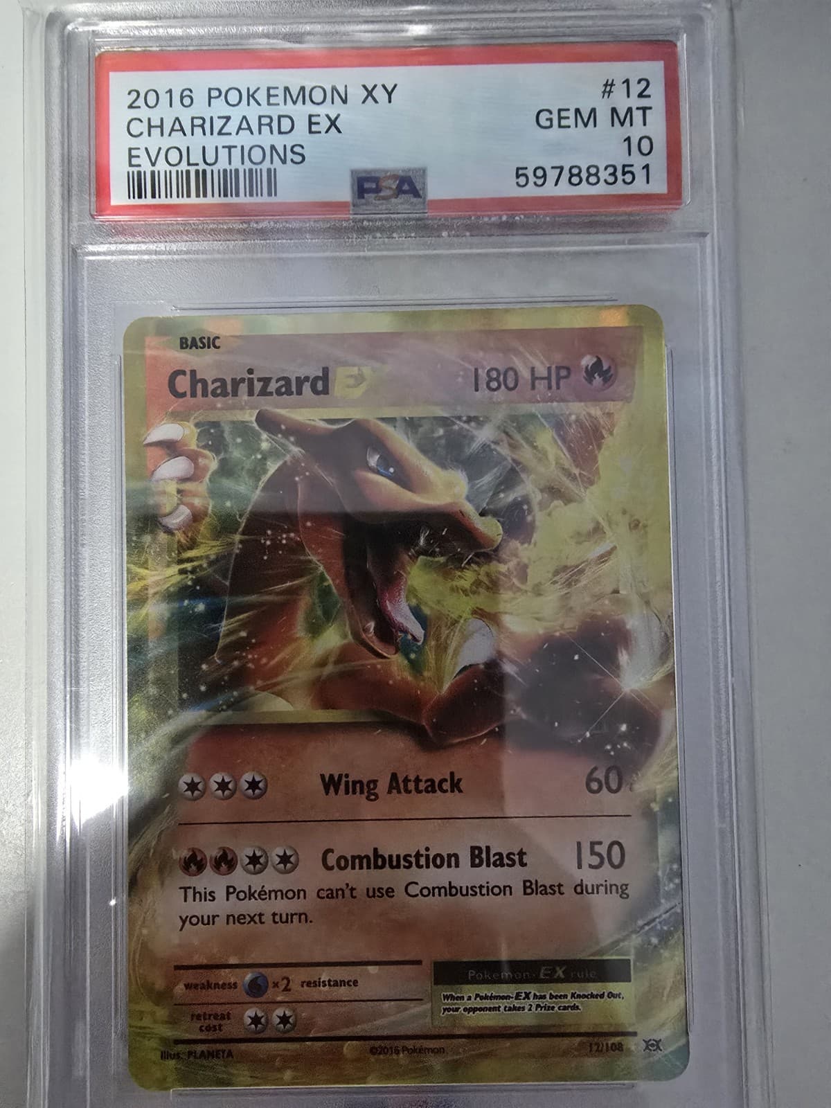 PSA 10 Charizard EX 12/108 Evolutions