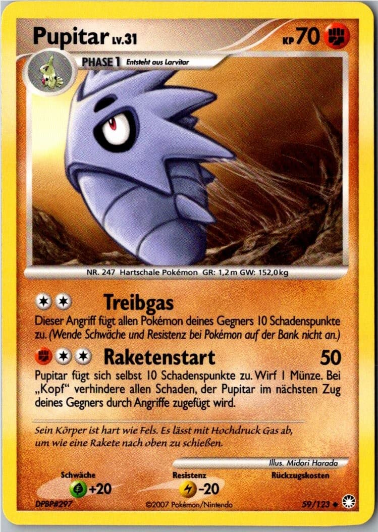 Pokemon Pupitar 59/123 Geheimnisvolle Schätze Deutsch